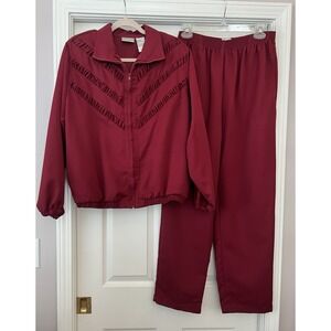Vintage 90s‎ Y2K NAPA VALLEY Sport Red Wine Track Suit Large Preppy Resort